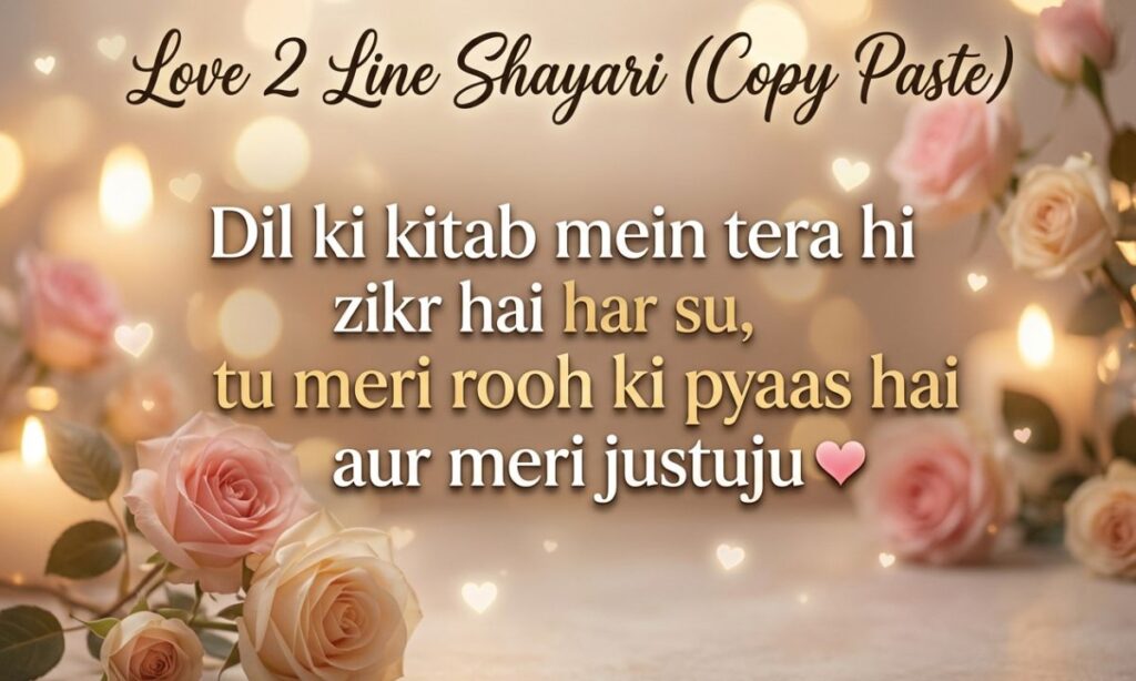 Love 2 Line Shayari (Copy Paste)