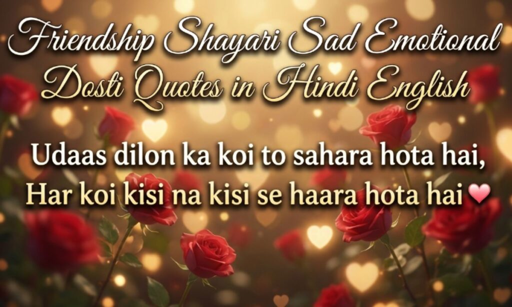 Friendship Shayari Sad Emotional Dosti Quotes in Hindi English