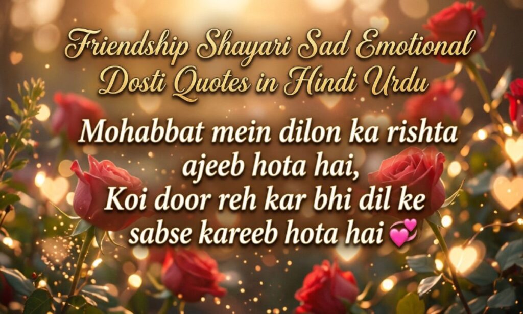 Friendship Shayari Sad Emotional Dosti Quotes in Hindi Urdu
