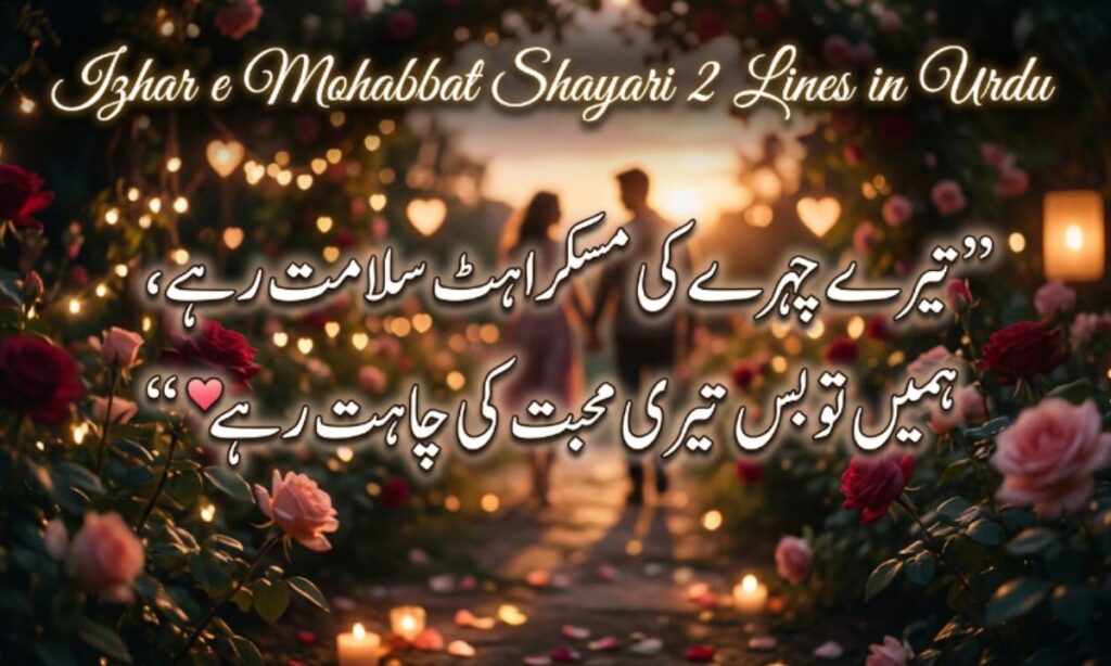 Izhar e Mohabbat Shayari 2 Lines in Urdu