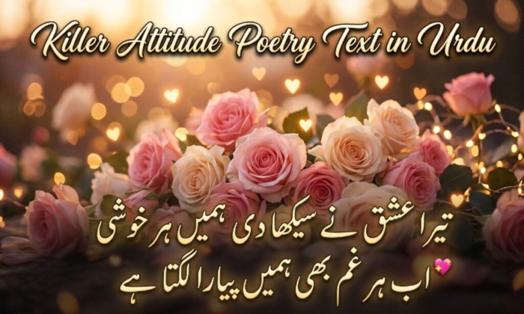 Killer Attitude Poetry Text in Urdu