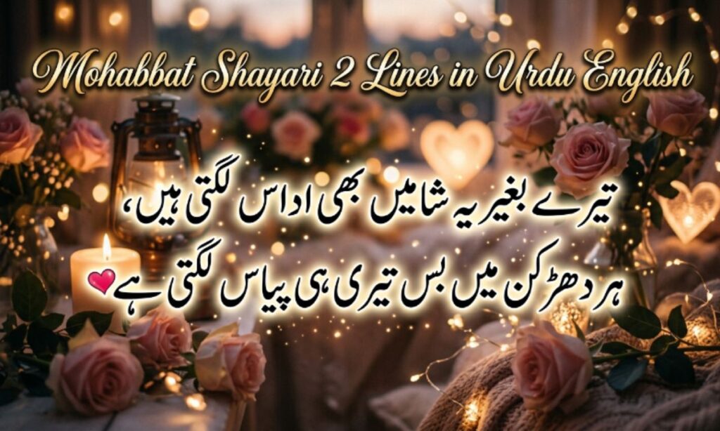 Mohabbat Shayari 2 Lines in Urdu English