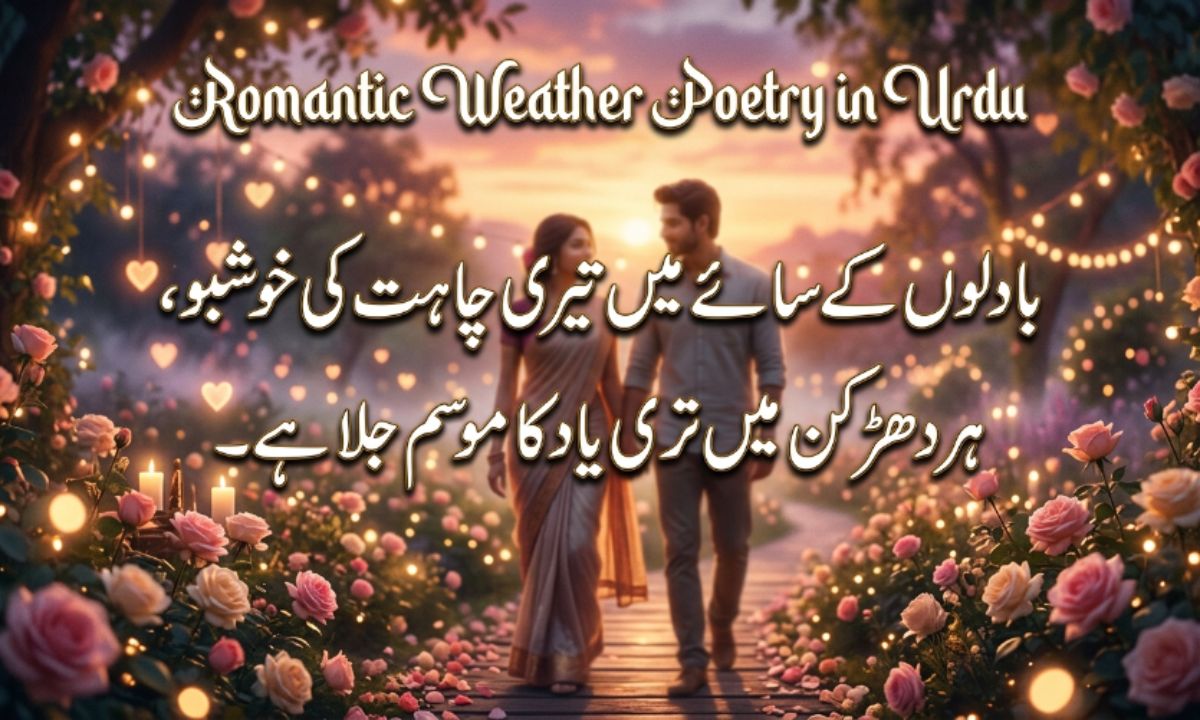 Romantic Weather Poetry in Urdu text