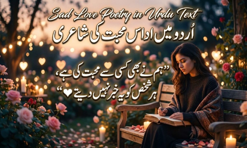 Sad Love Poetry in Urdu Text