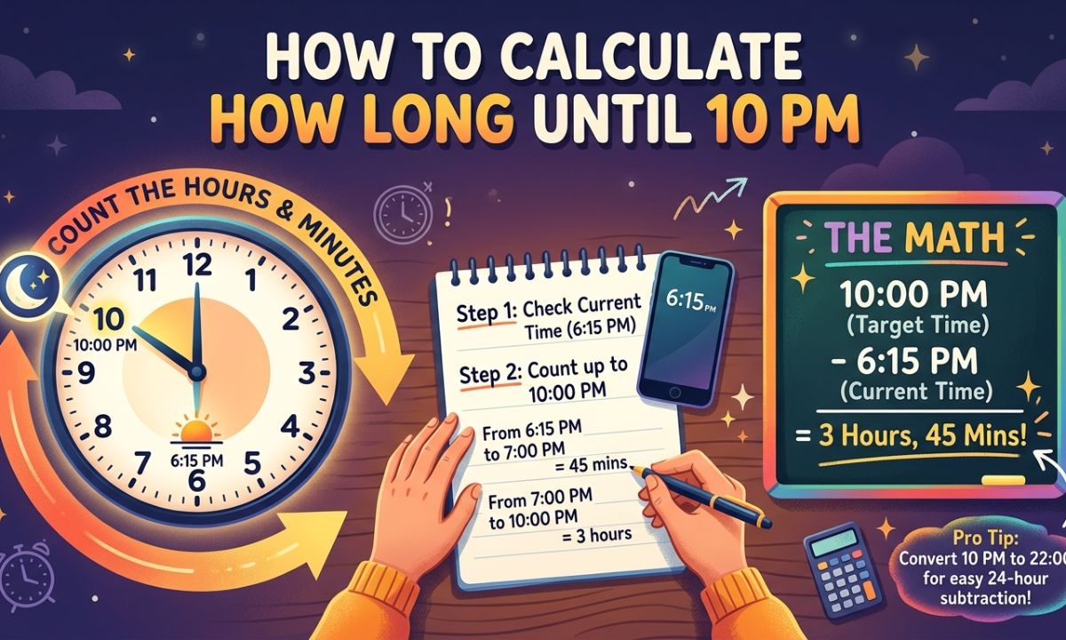 How to Calculate How Long Until 10 PM