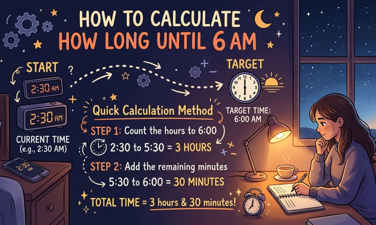 How to Calculate How Long Until 6 AM