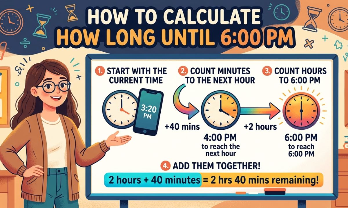 How to Calculate How Long Until 6pm