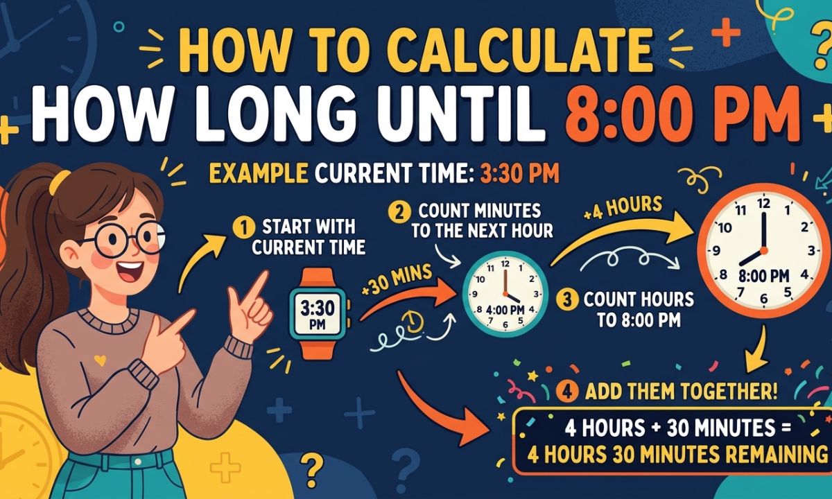 How to Calculate How Long Until 8pm