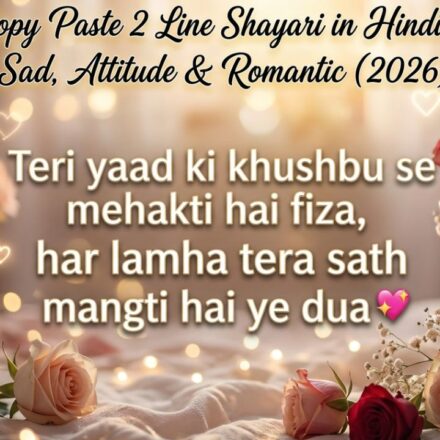 150+ Copy Paste 2 Line Shayari in Hindi – Love, Sad, Attitude & Romantic (2026) 