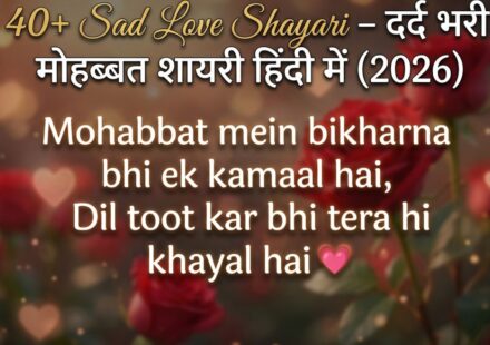 40+ Sad Love Shayari – दर्द भरी मोहब्बत शायरी हिंदी में (2026) 