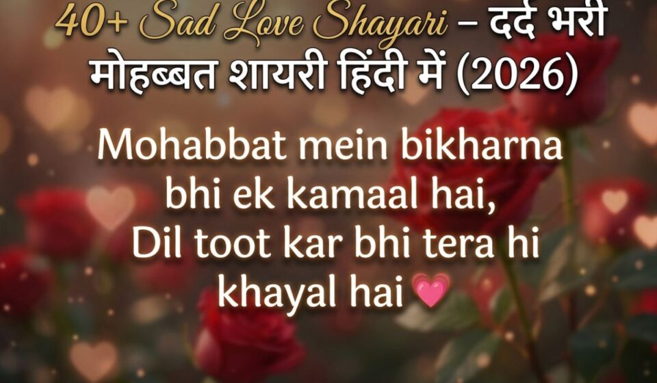 40+ Sad Love Shayari – दर्द भरी मोहब्बत शायरी हिंदी में (2026) 