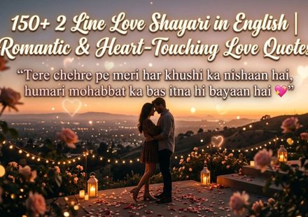 150+ 2 Line Love Shayari in English Romantic & Heart-Touching Love Quotes 