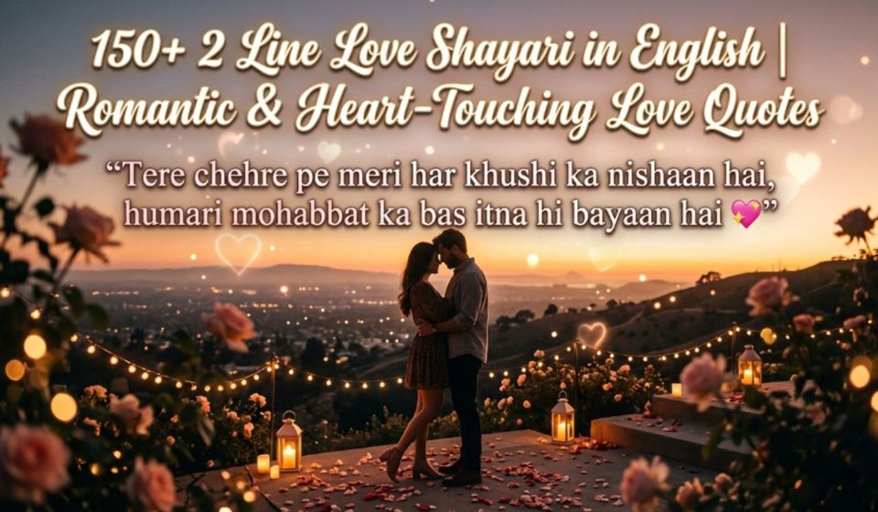 150+ 2 Line Love Shayari in English Romantic & Heart-Touching Love Quotes 