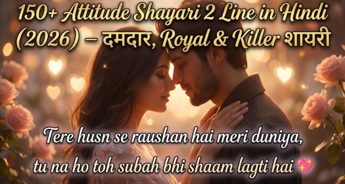 150+ Attitude Shayari 2 Line in Hindi (2026) – दमदार, Royal & Killer शायरी