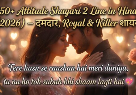 150+ Attitude Shayari 2 Line in Hindi (2026) – दमदार, Royal & Killer शायरी