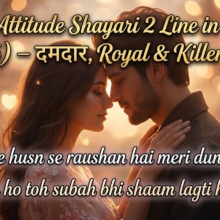 150+ Attitude Shayari 2 Line in Hindi (2026) – दमदार, Royal & Killer शायरी