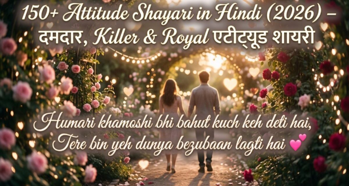 150+ Attitude Shayari in Hindi (2026) – दमदार, Killer & Royal एटीट्यूड शायरी 