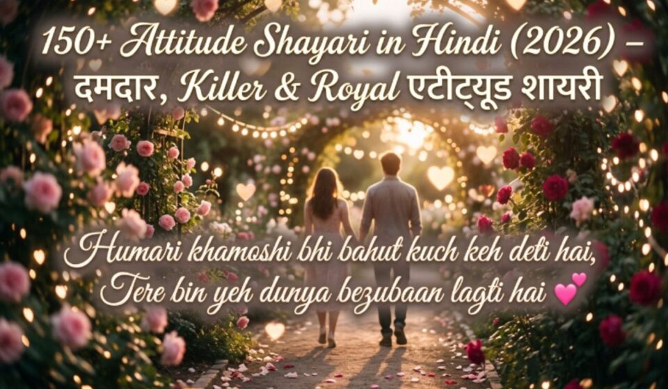 150+ Attitude Shayari in Hindi (2026) – दमदार, Killer & Royal एटीट्यूड शायरी 