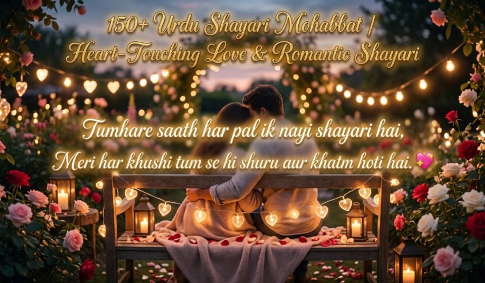 150+ Urdu Shayari Mohabbat Heart-Touching Love & Romantic Shayari  (1)