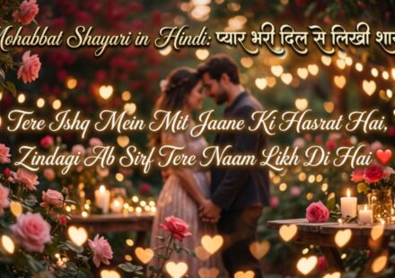 Mohabbat Shayari in Hindi प्यार भरी दिल से लिखी शायरी 