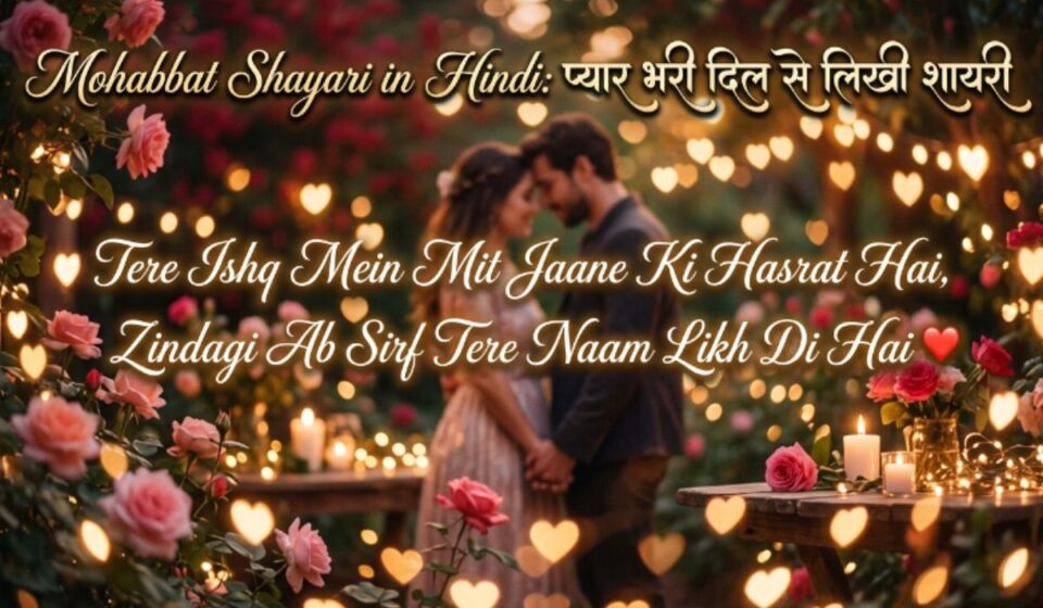 Mohabbat Shayari in Hindi प्यार भरी दिल से लिखी शायरी 