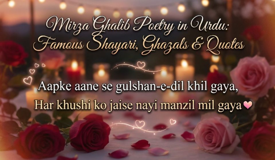 Mirza Ghalib Poetry in Urdu Famous Shayari, Ghazals & Quotes 
