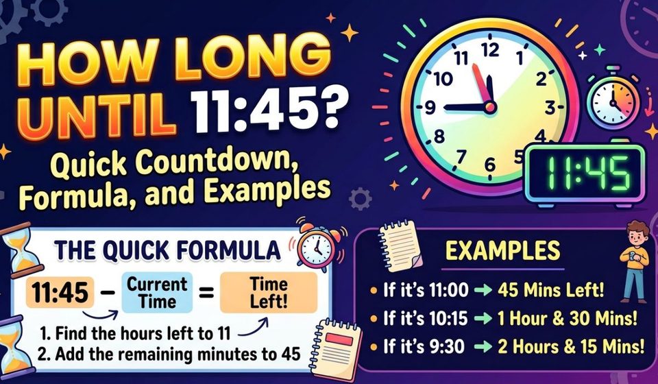How Long Until 1145 Quick Countdown, Formula, and Examples
