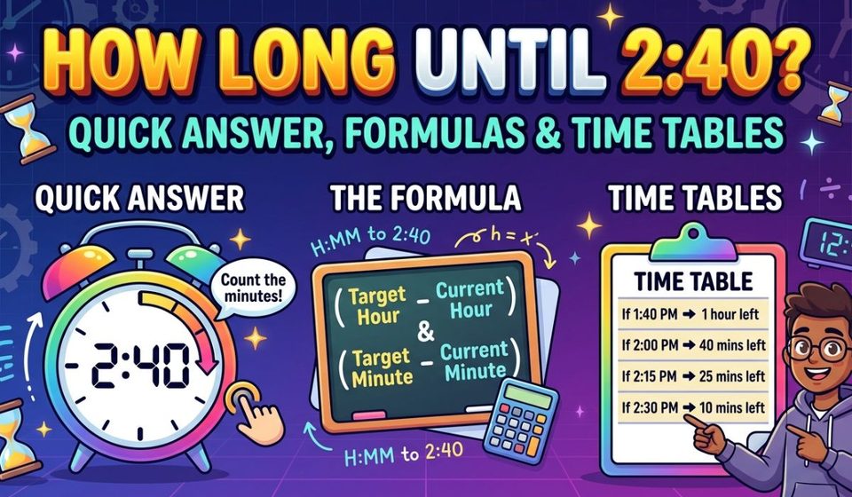 How Long Until 240 Quick Answer, Formulas and Time Tables