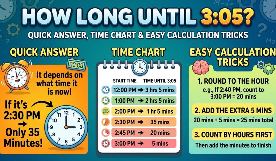 How Long Until 305 Quick Answer, Time Chart, and Easy Calculation Tricks