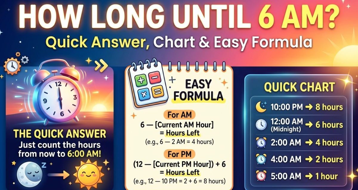 How Long Until 6 AM Quick Answer, Chart & Easy Formula