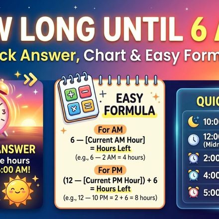 How Long Until 6 AM Quick Answer, Chart & Easy Formula
