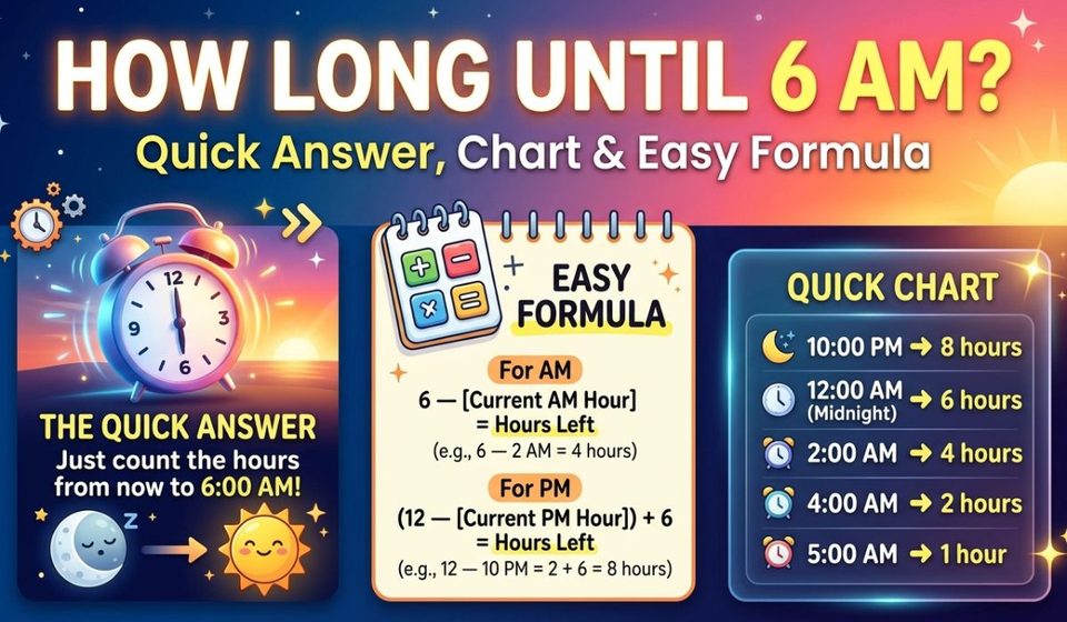 How Long Until 6 AM Quick Answer, Chart & Easy Formula
