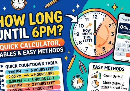 How Long Until 6pm Quick Calculator, Tables and Easy Methods