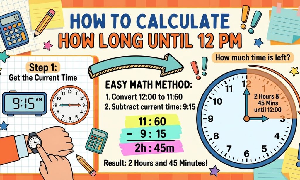 How to Calculate How Long Until 12 PM